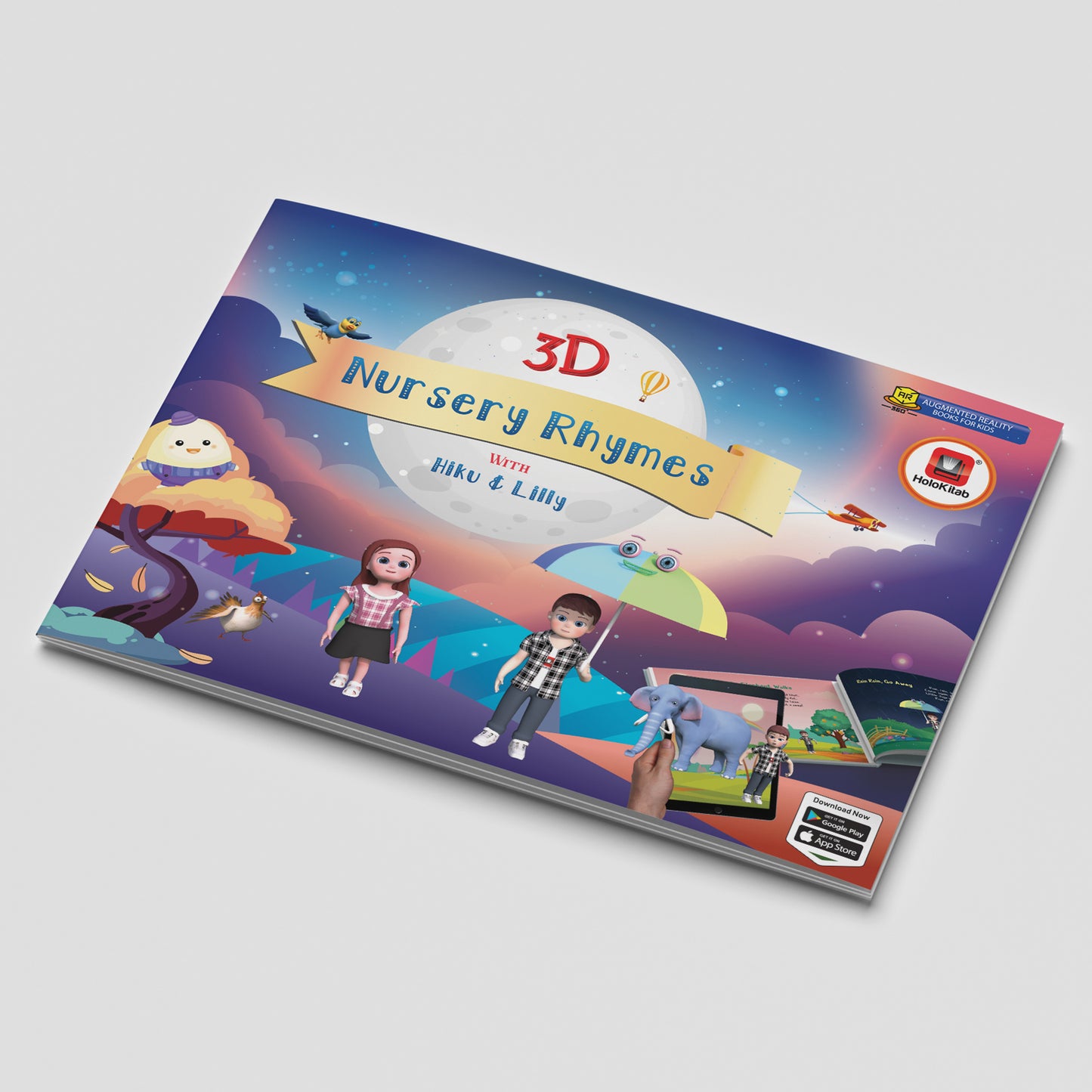 HoloKitab Augmented Reality 3D Interactive Nursery Rhymes for Kids: Enjoy 12 Delightful Rhymes in a Whole New Way!